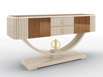 SWING - Solid wood and walnut console table with drawers by BRUNO ZAMPA - view 3